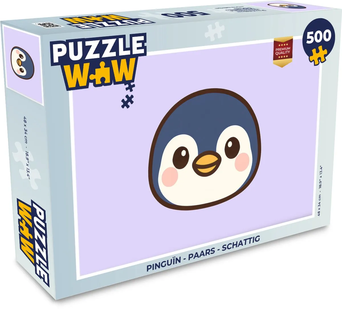 PuzzleWow Pinguïn Legpuzzel 500 Stuks - Paars