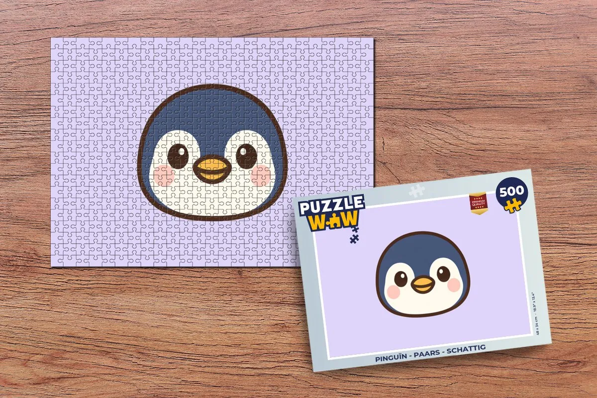 PuzzleWow Pinguïn Legpuzzel 500 Stuks - Paars