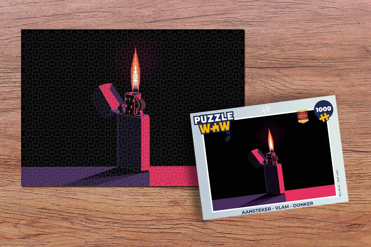 PuzzleWow Aansteker Puzzel 1000 Stuks - Donker