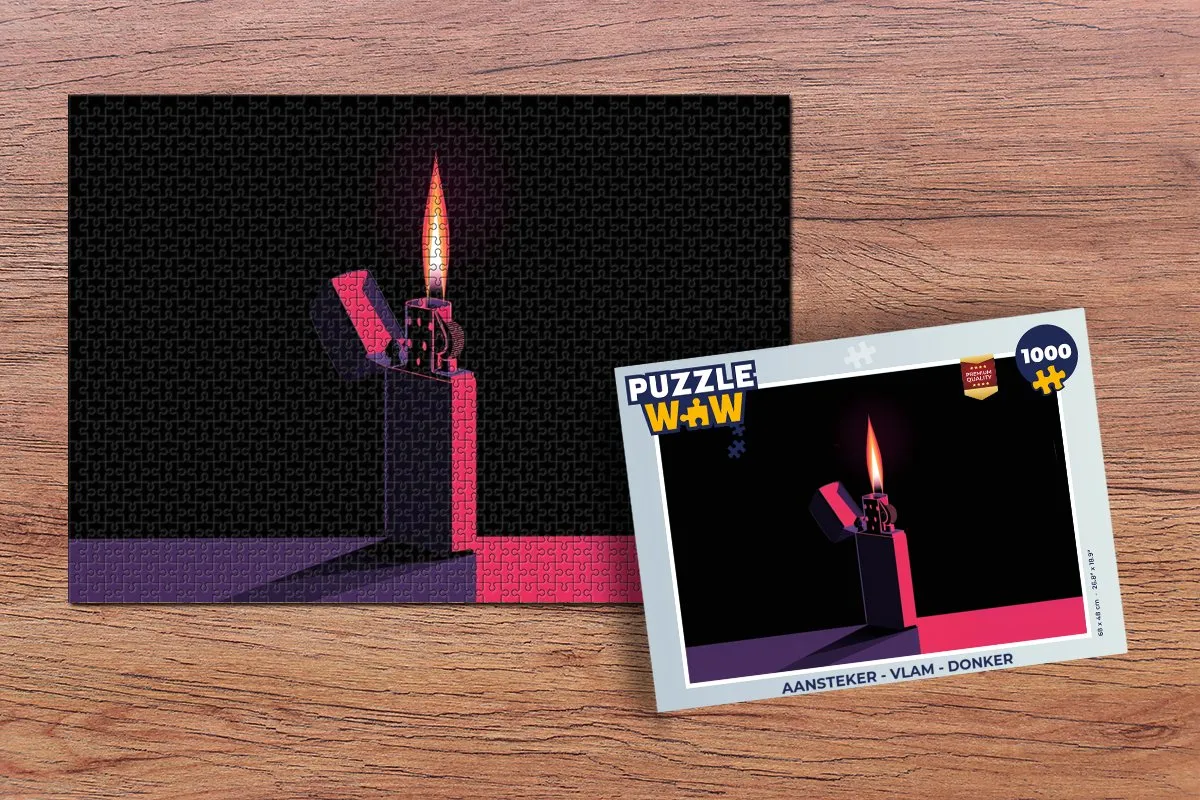 PuzzleWow Aansteker Puzzel 1000 Stuks - Donker