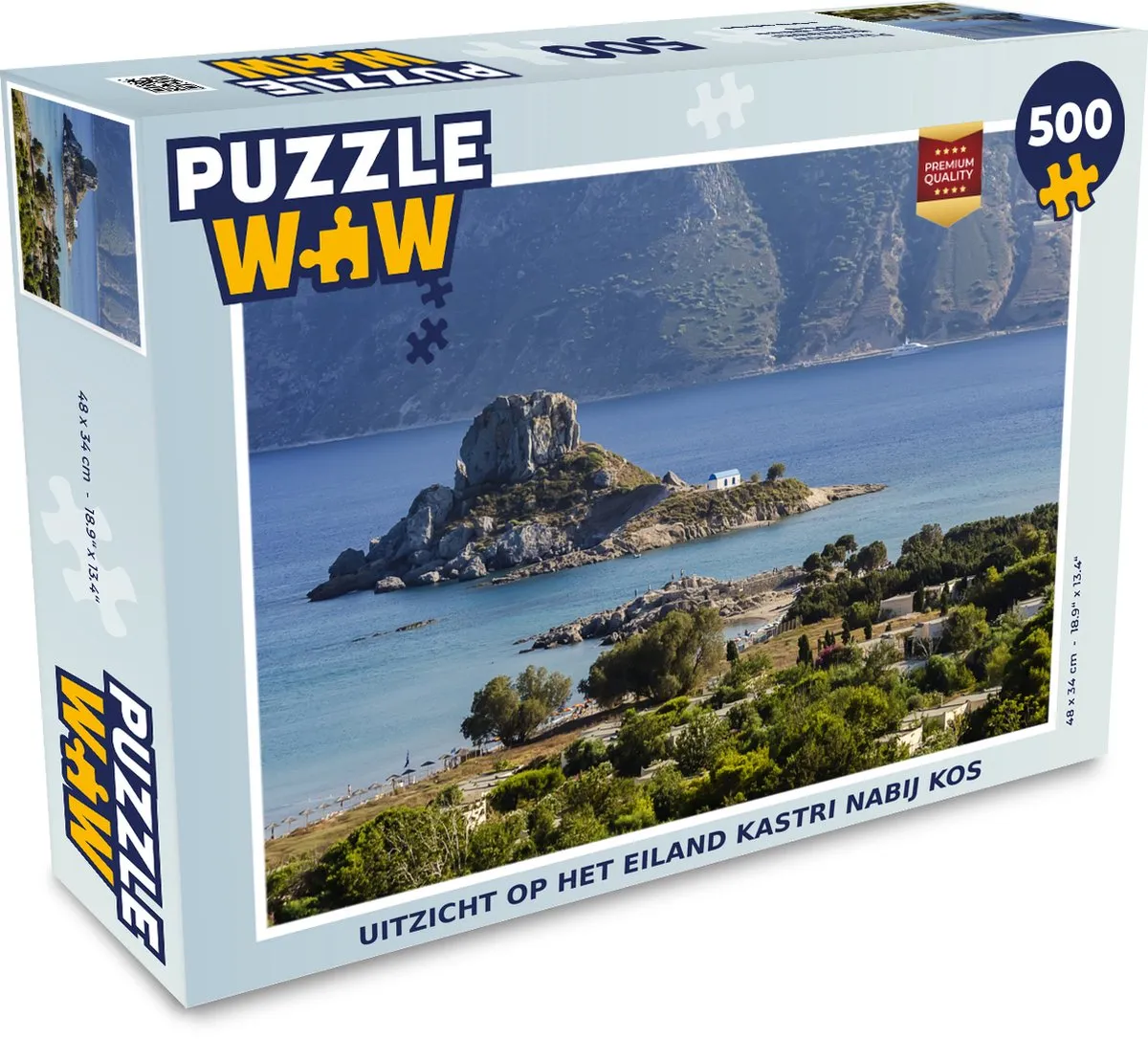 PuzzleWow Legpuzzel Uitzicht op Kastri 500 Stuks - Multicolor