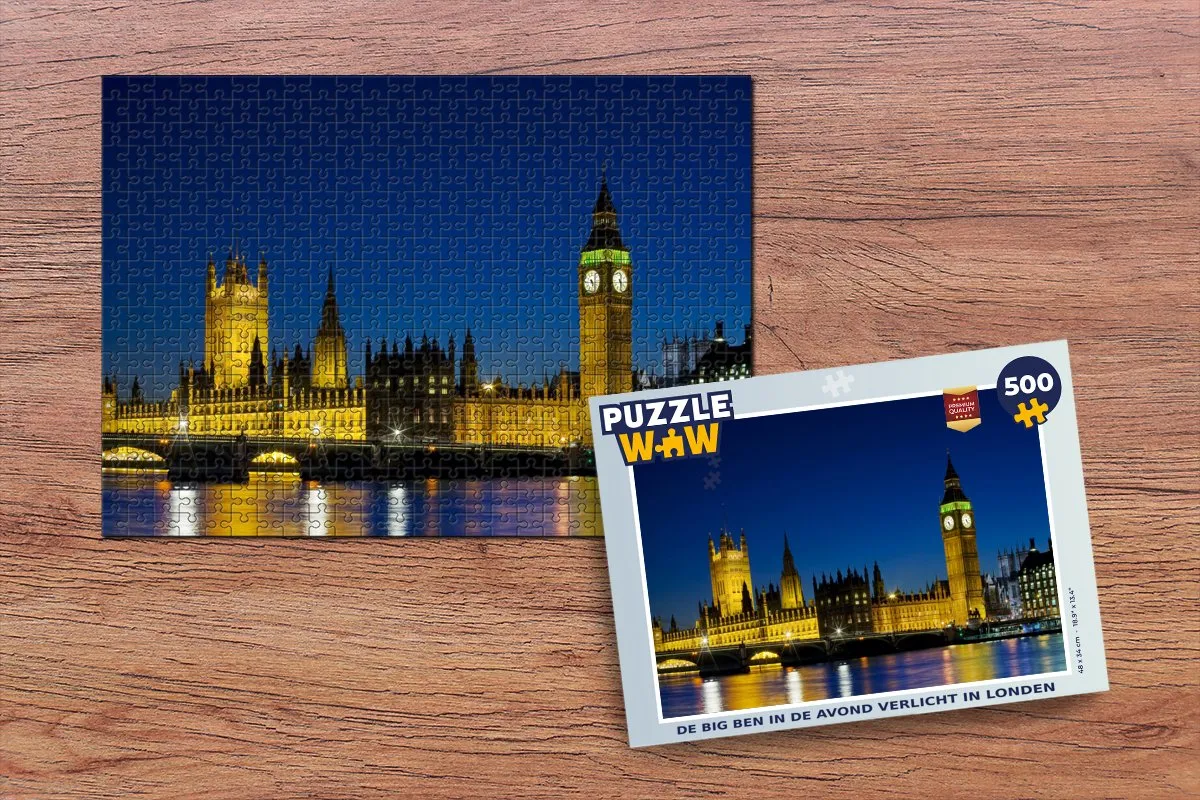 PuzzleWow Legpuzzel De Big Ben Avond Londen 500 Stuks