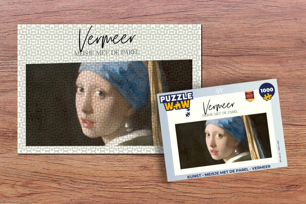 PuzzleWow Vermeer Meisje met de parel Legpuzzel 1000 Stuks - Multicolor