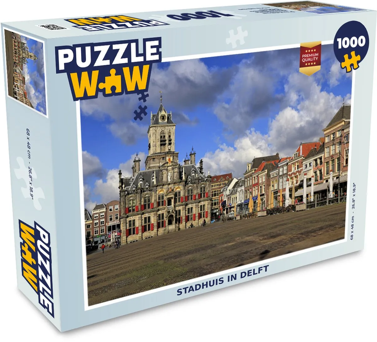 PuzzleWow Huis Lucht Delft Legpuzzel 1000 Stuks - Multicolor