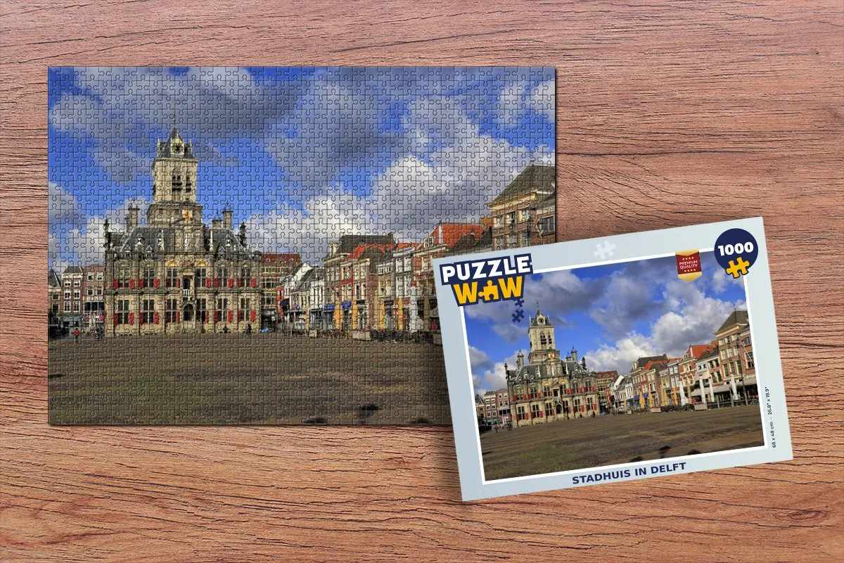 PuzzleWow Huis Lucht Delft Legpuzzel 1000 Stuks - Multicolor