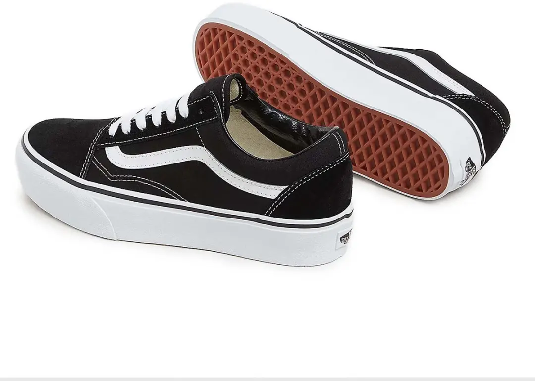 Vans Old Skool Platform Sneakers - Black/White - afbeelding 2 van 6