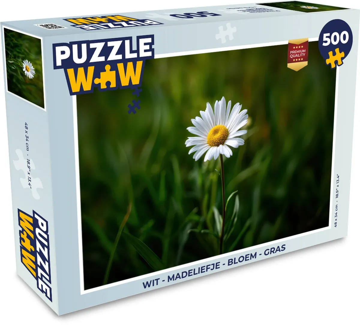 PuzzleWow Legpuzzel 500 Stuks - Madeliefje/Wit