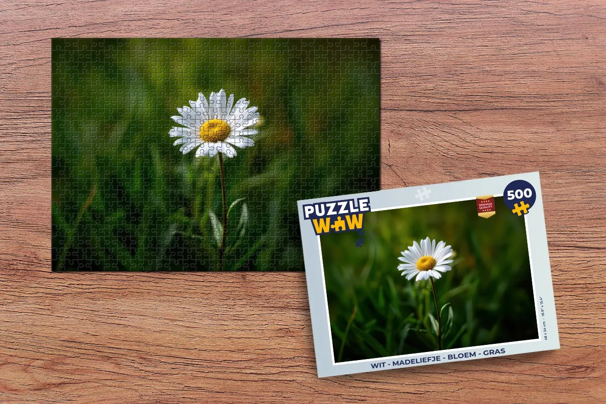 PuzzleWow Legpuzzel 500 Stuks - Madeliefje/Wit