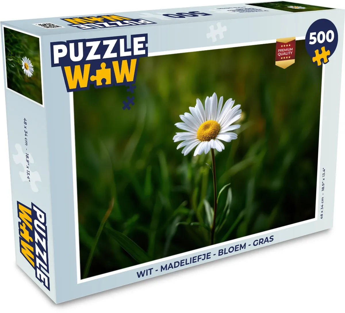 PuzzleWow Legpuzzel 500 Stuks - Madeliefje/Wit