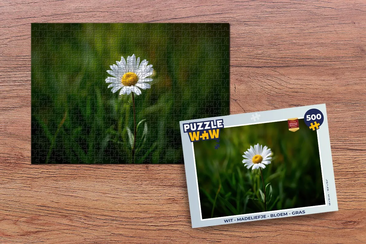 PuzzleWow Legpuzzel 500 Stuks - Madeliefje/Wit
