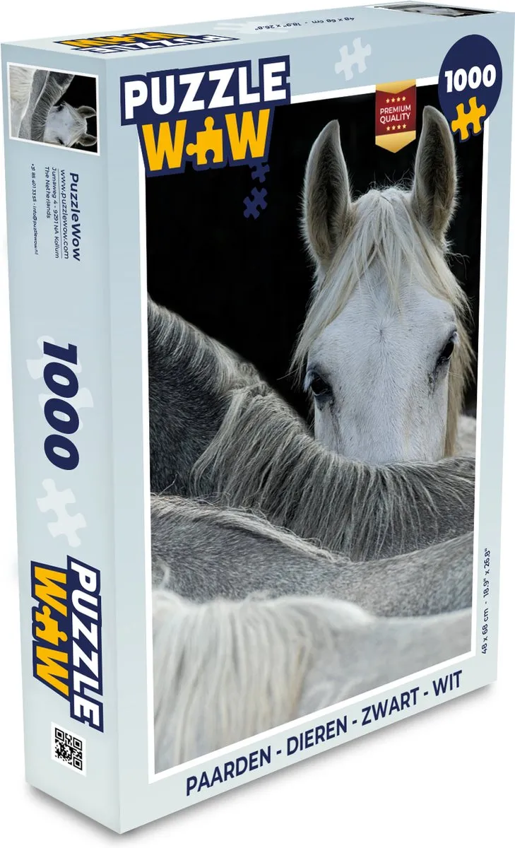 PuzzleWow Paarden Dieren Legpuzzel 1000 Stuks - Multicolor