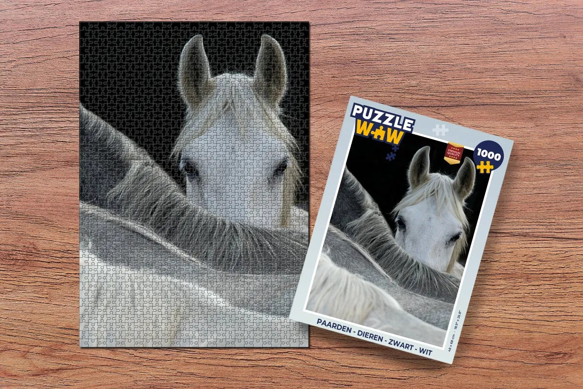 PuzzleWow Paarden Dieren Legpuzzel 1000 Stuks - Multicolor