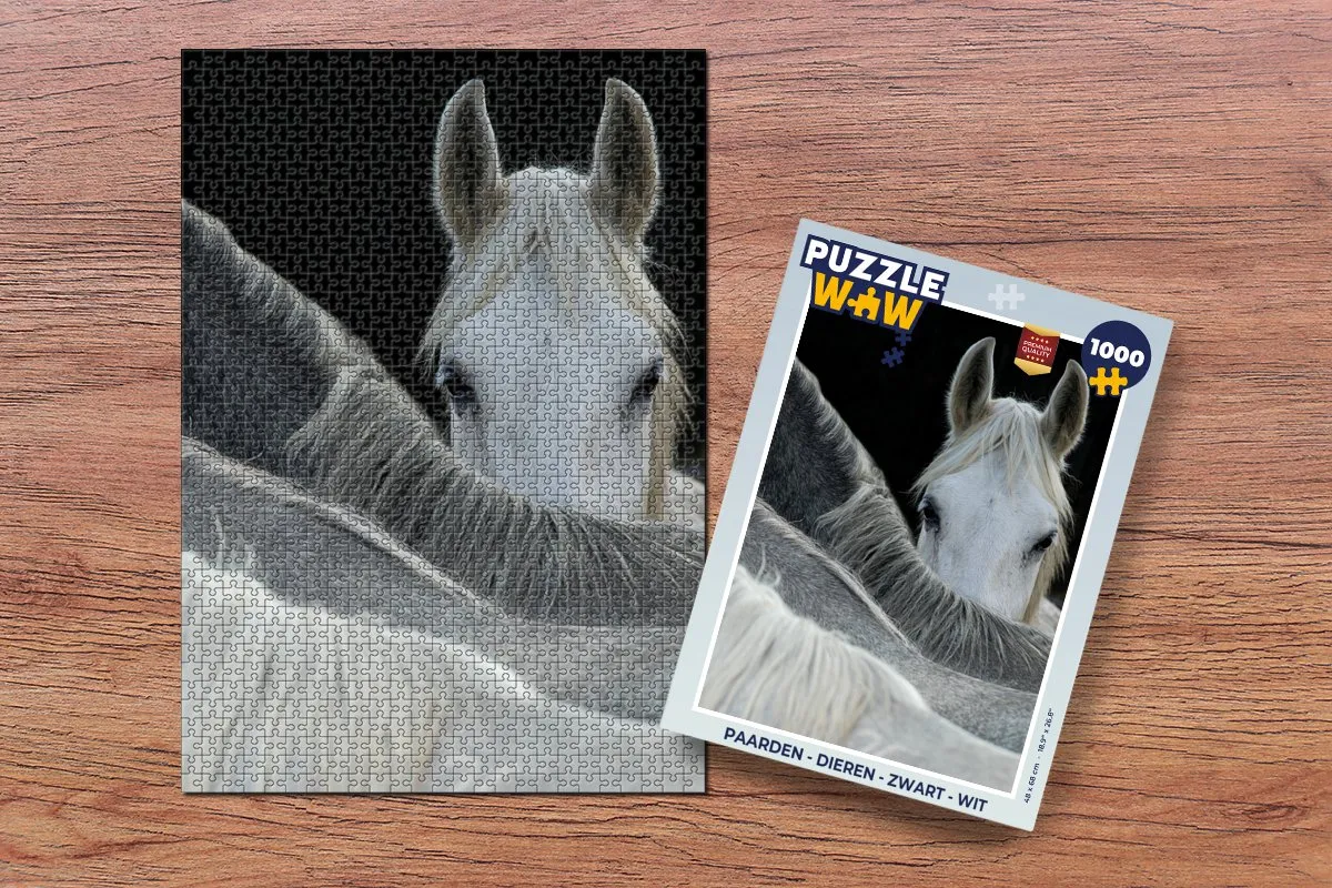 PuzzleWow Paarden Dieren Legpuzzel 1000 Stuks - Multicolor