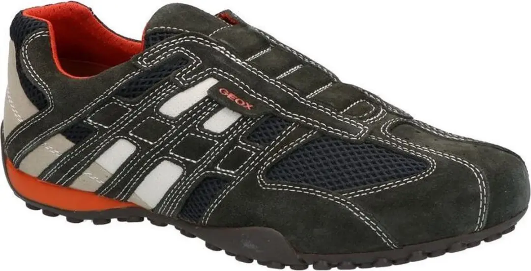 Geox U Snake L SCAM. + MESH herensneaker U4207L C1300 Donkergrijs/Gebroken wit