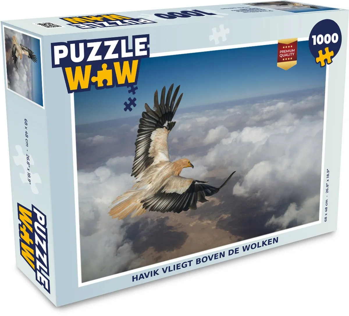 PuzzleWow Havik boven Wolken Legpuzzel 1000 Stuks - Multicolor