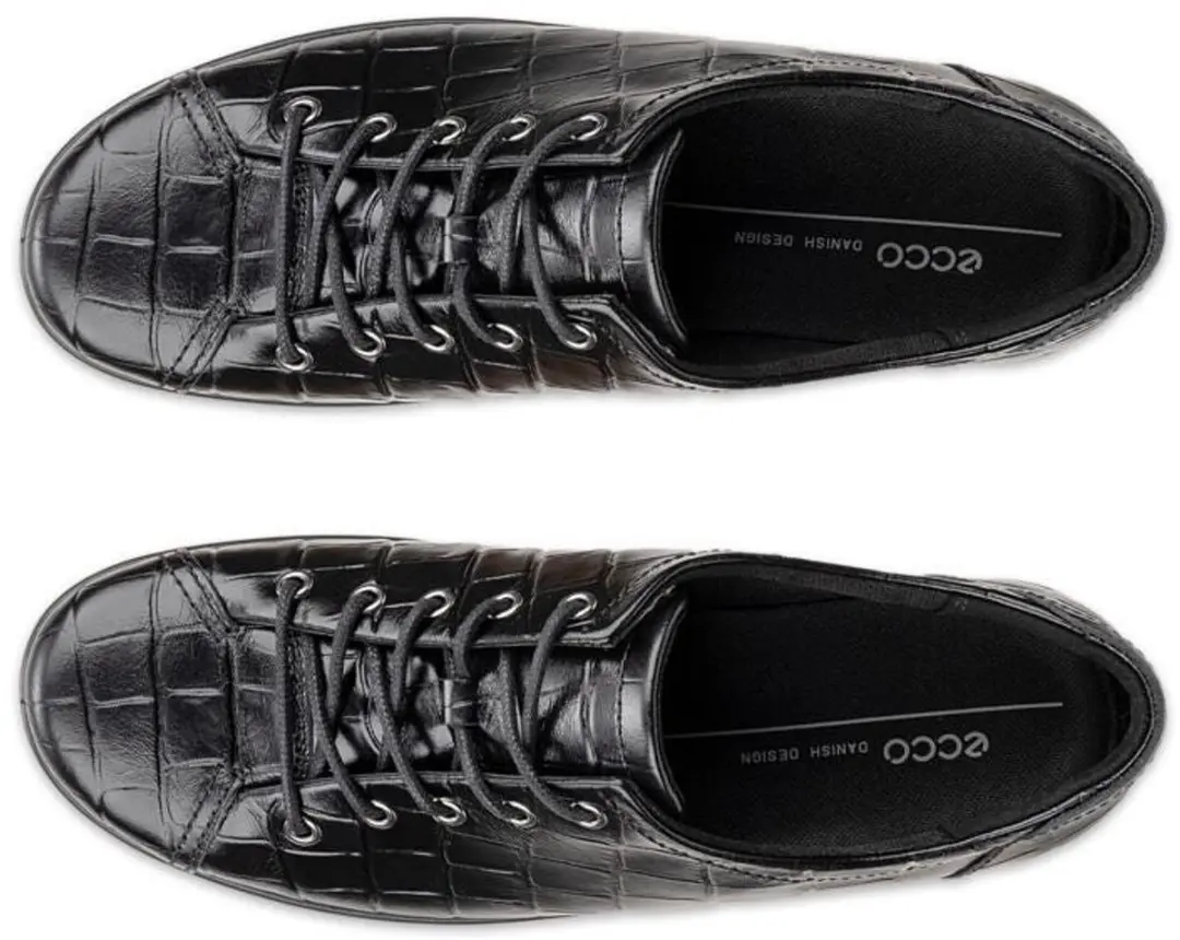 ECCO Soft 2.0 Dames Veterschoenen - Zwart