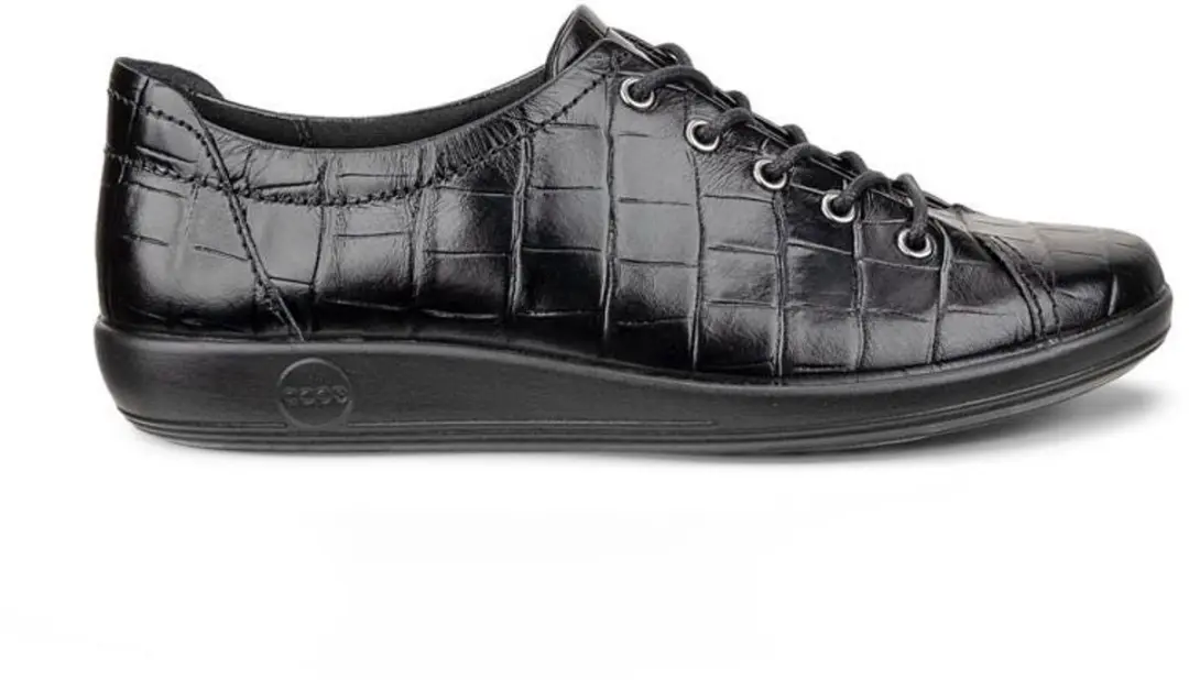 ECCO Soft 2.0 Dames Veterschoenen - Zwart