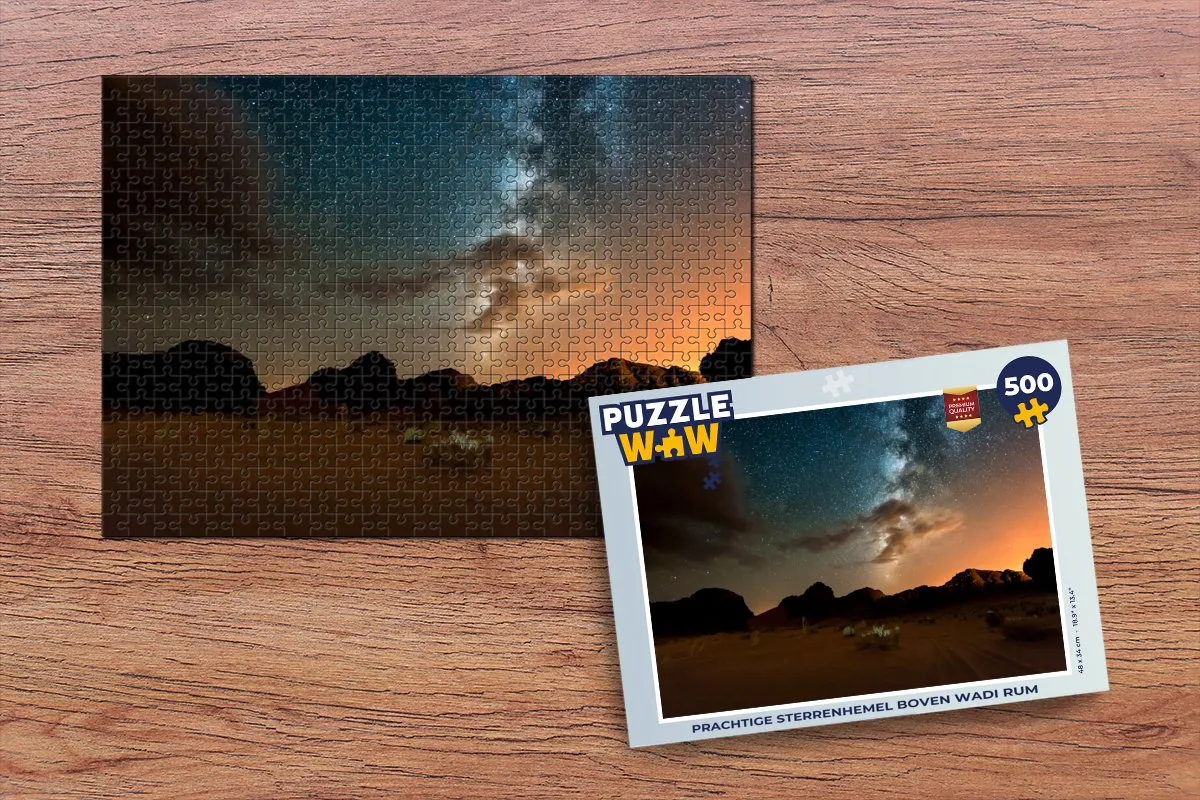 PuzzleWow Legpuzzel Wadi Rum Sterrenhemel 500 Stuks - Multicolor