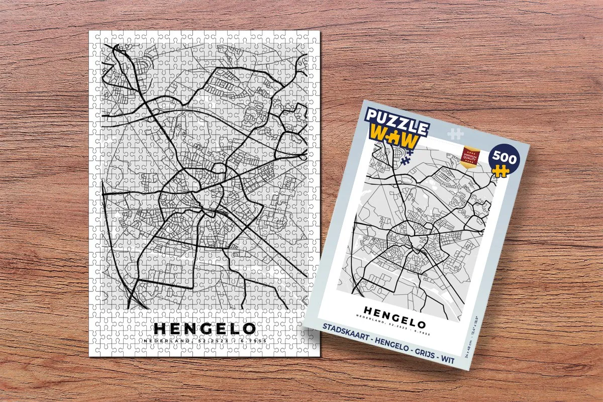PuzzleWow Hengelo Legpuzzel 500 Stuks - Stadskaart