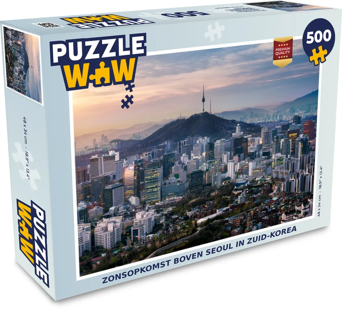 PuzzleWow Zonsopkomst boven Seoul Legpuzzel 500 Stuks - Multicolor