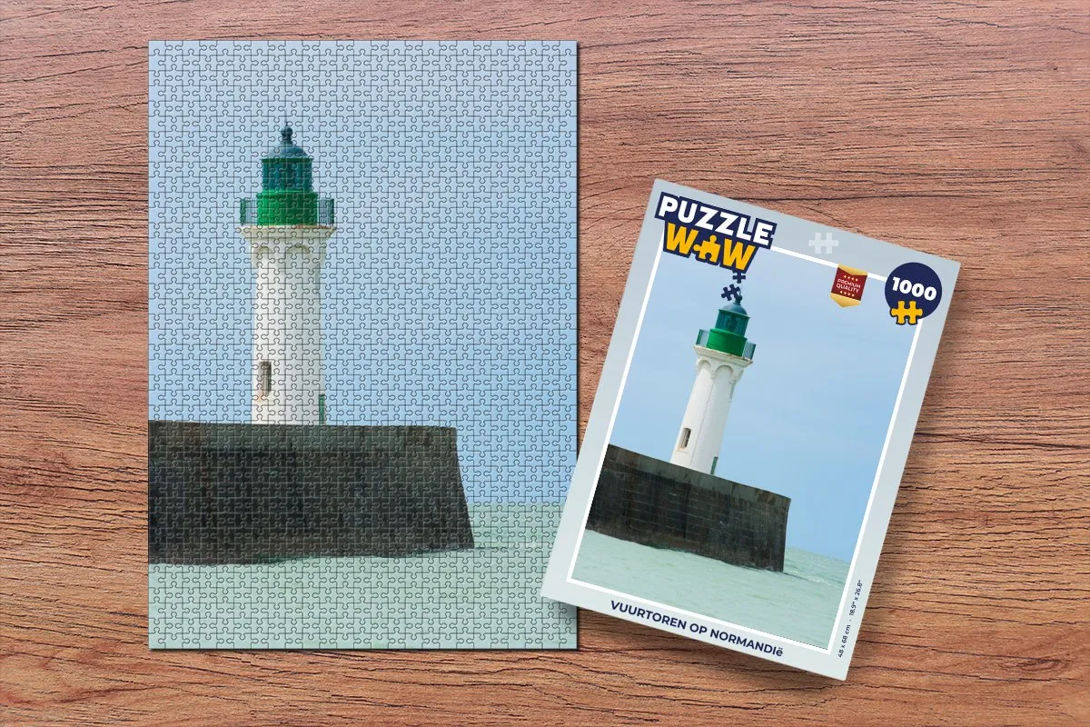 PuzzleWow Vuurtoren Normandië Legpuzzel 1000 Stuks - Multicolor