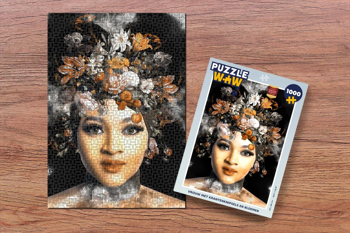 PuzzleWow Krant Bloemen Legpuzzel 1000 Stuks - Multicolor