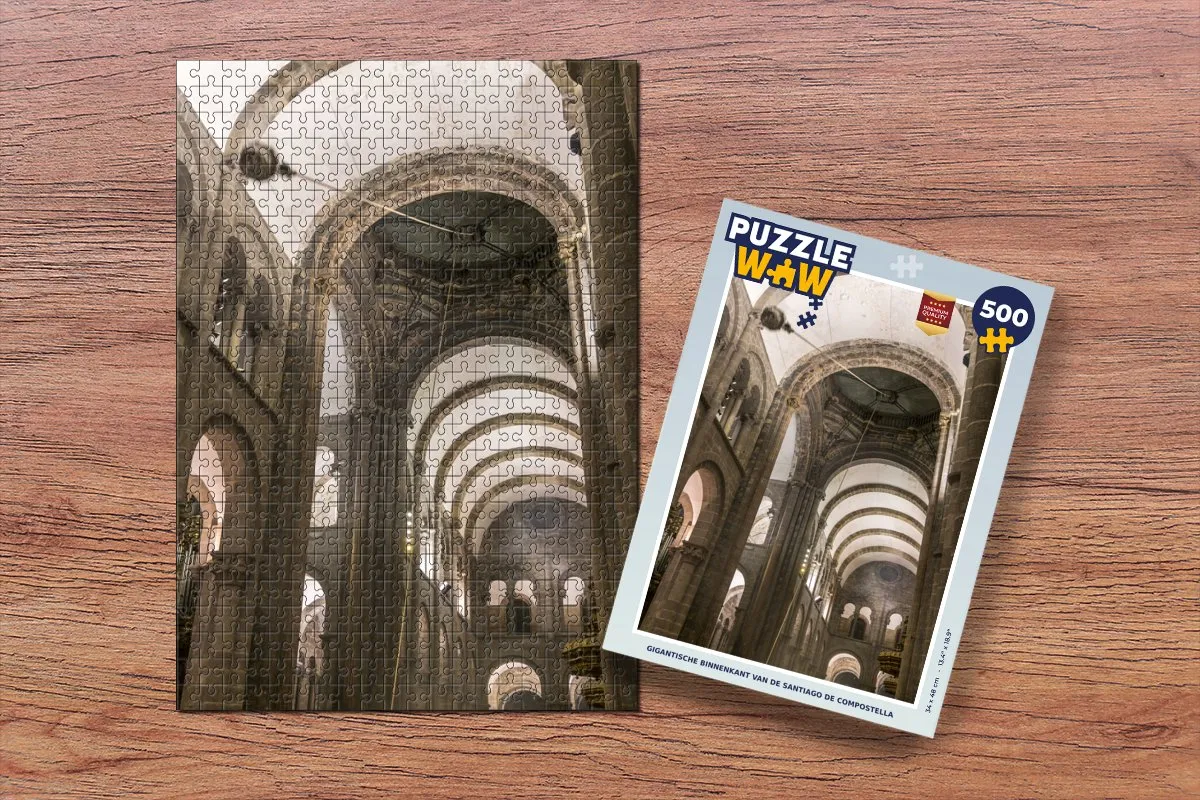 PuzzleWow Legpuzzel Santiago de Compostella 500 Stuks - Multicolor
