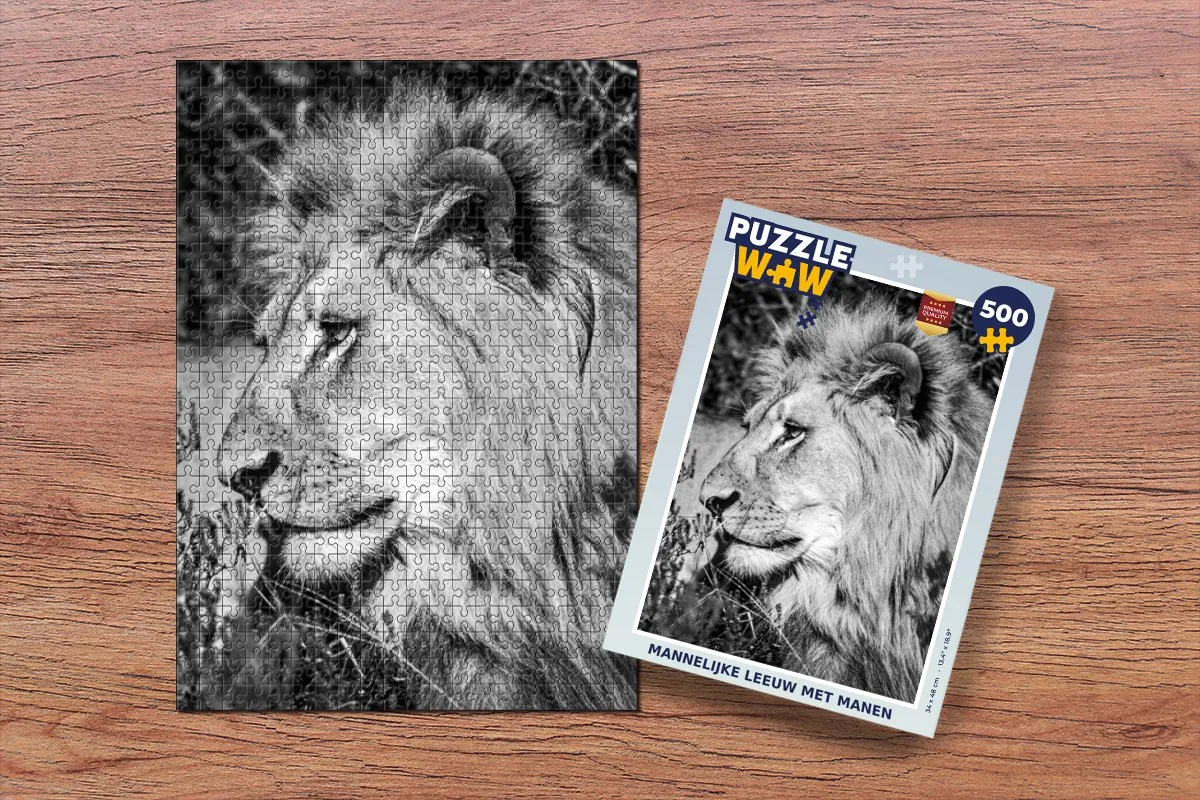 PuzzleWow Leeuw Wild Legpuzzel 500 Stuks - Multicolor