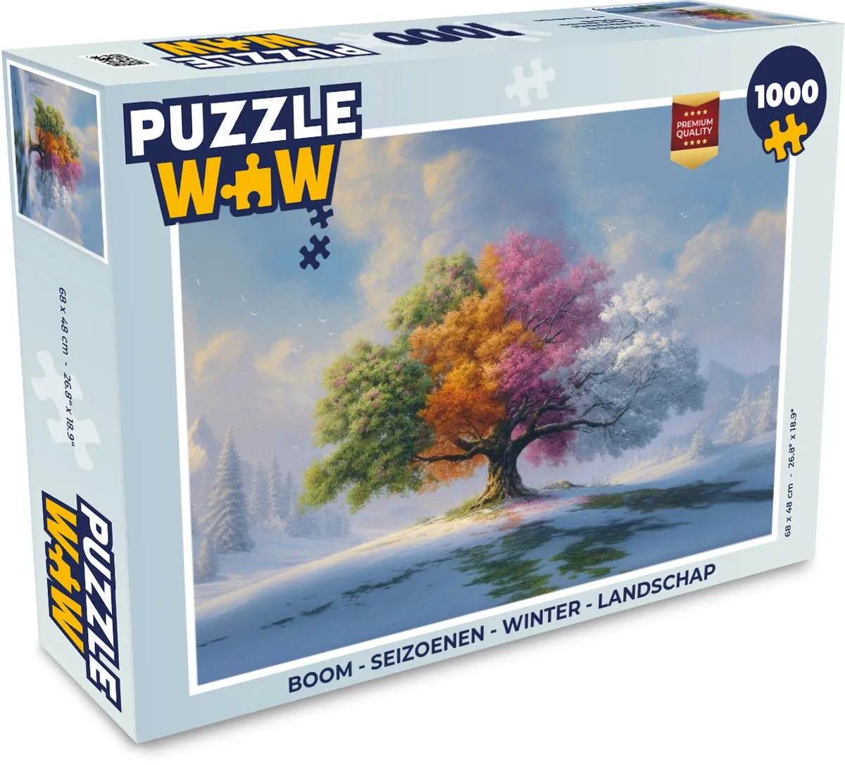 PuzzleWow Boom Seizoenen Winter Landschap Puzzel 1000 Stuks