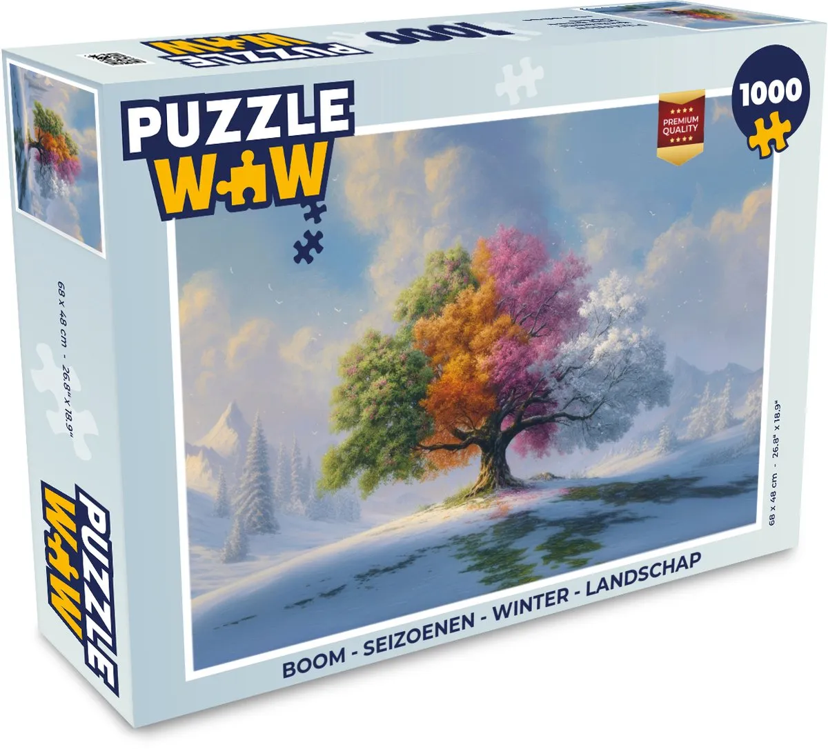 PuzzleWow Boom Seizoenen Winter Landschap Puzzel 1000 Stuks