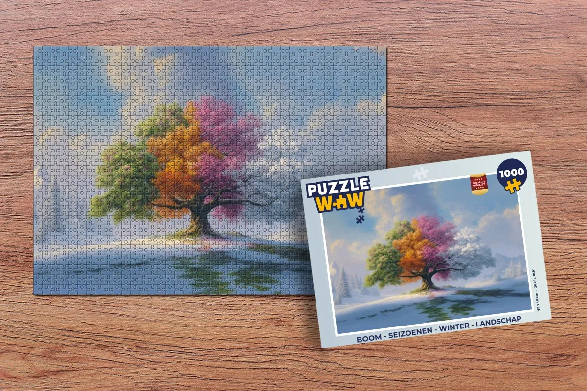 PuzzleWow Boom Seizoenen Winter Landschap Puzzel 1000 Stuks