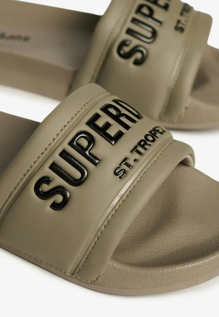 Superdry City Luxe Badslippers Dames - 40/41 - Deep Beige - afbeelding 3 van 6