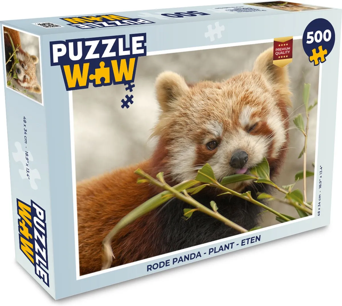 PuzzleWow Rode Panda Legpuzzel 500 Stuks - Multicolor