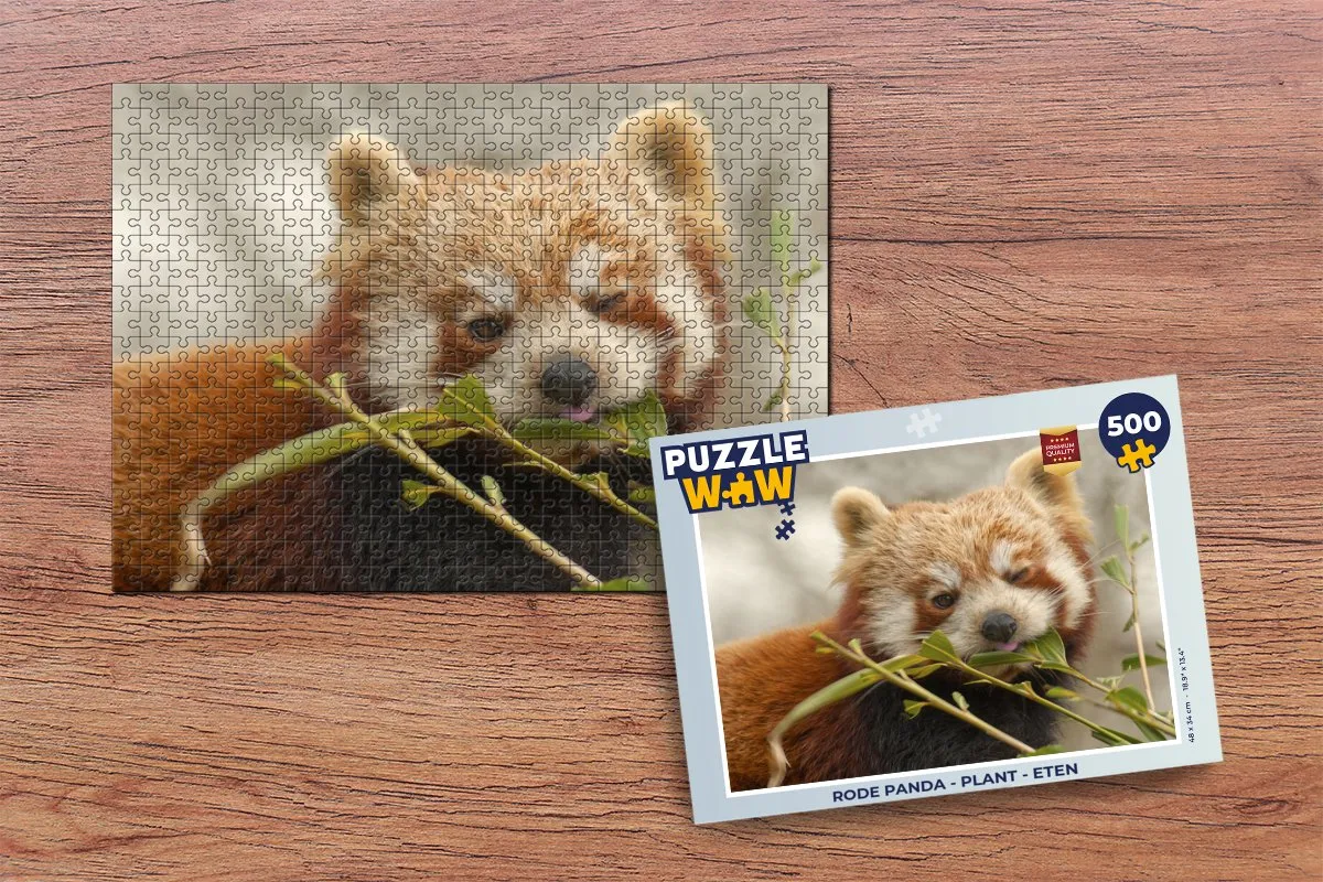 PuzzleWow Rode Panda Legpuzzel 500 Stuks - Multicolor