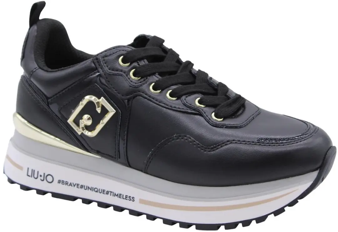 Slip-On Sporty Faux Leather Sneakers with Laces Wo