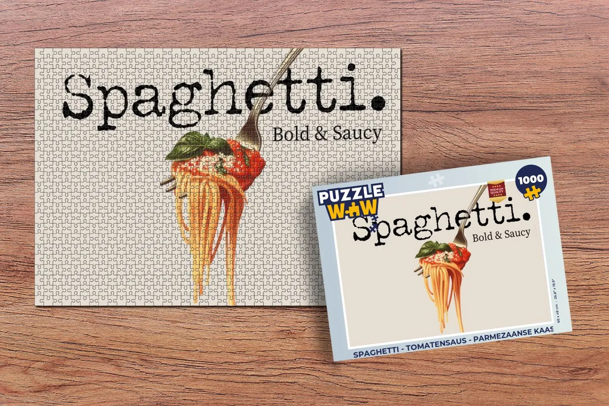 PuzzleWow Spaghetti Legpuzzel 1000 Stuks - Tomatensaus & Parmezaanse Kaas