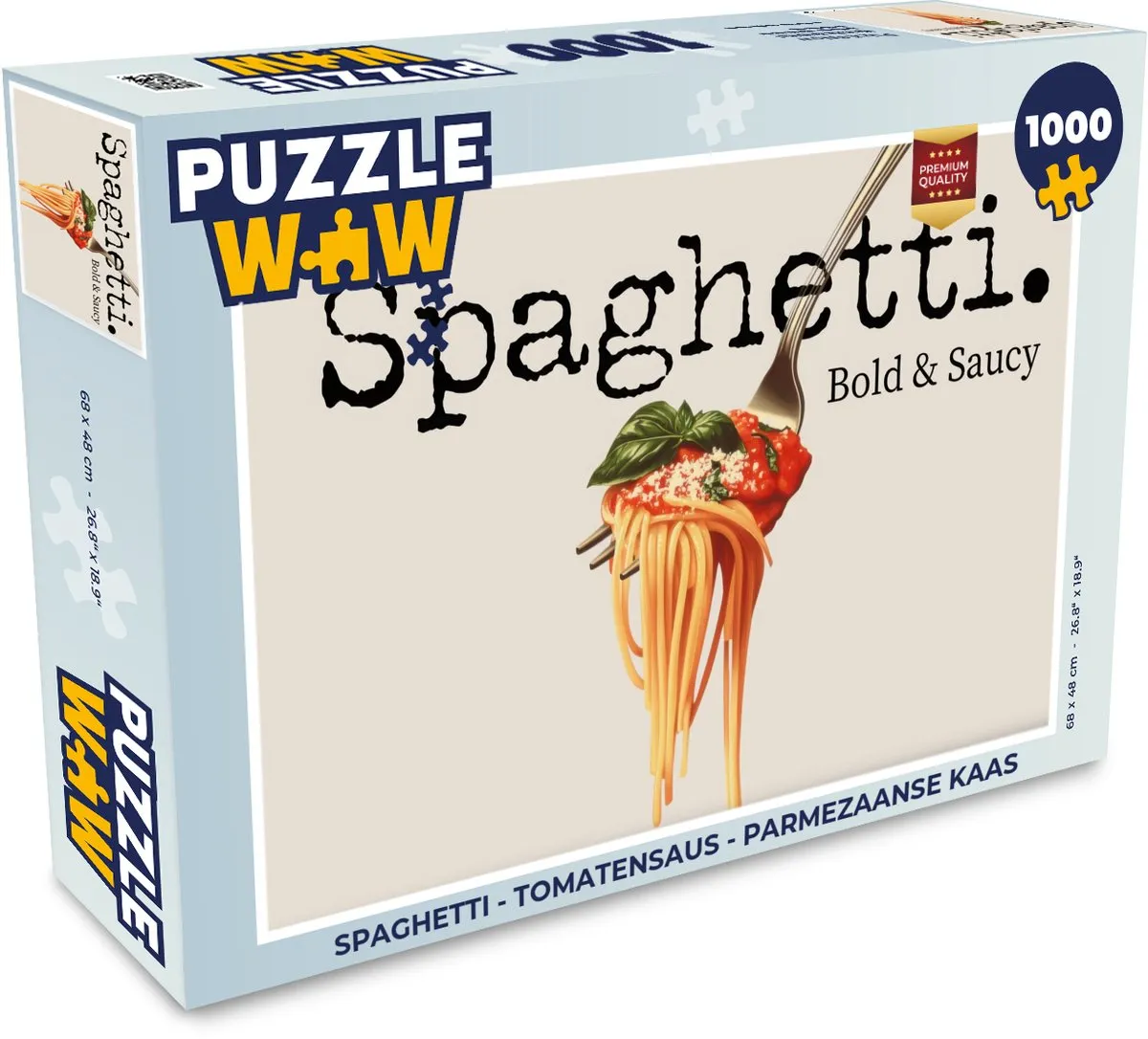 PuzzleWow Spaghetti Legpuzzel 1000 Stuks - Tomatensaus & Parmezaanse Kaas