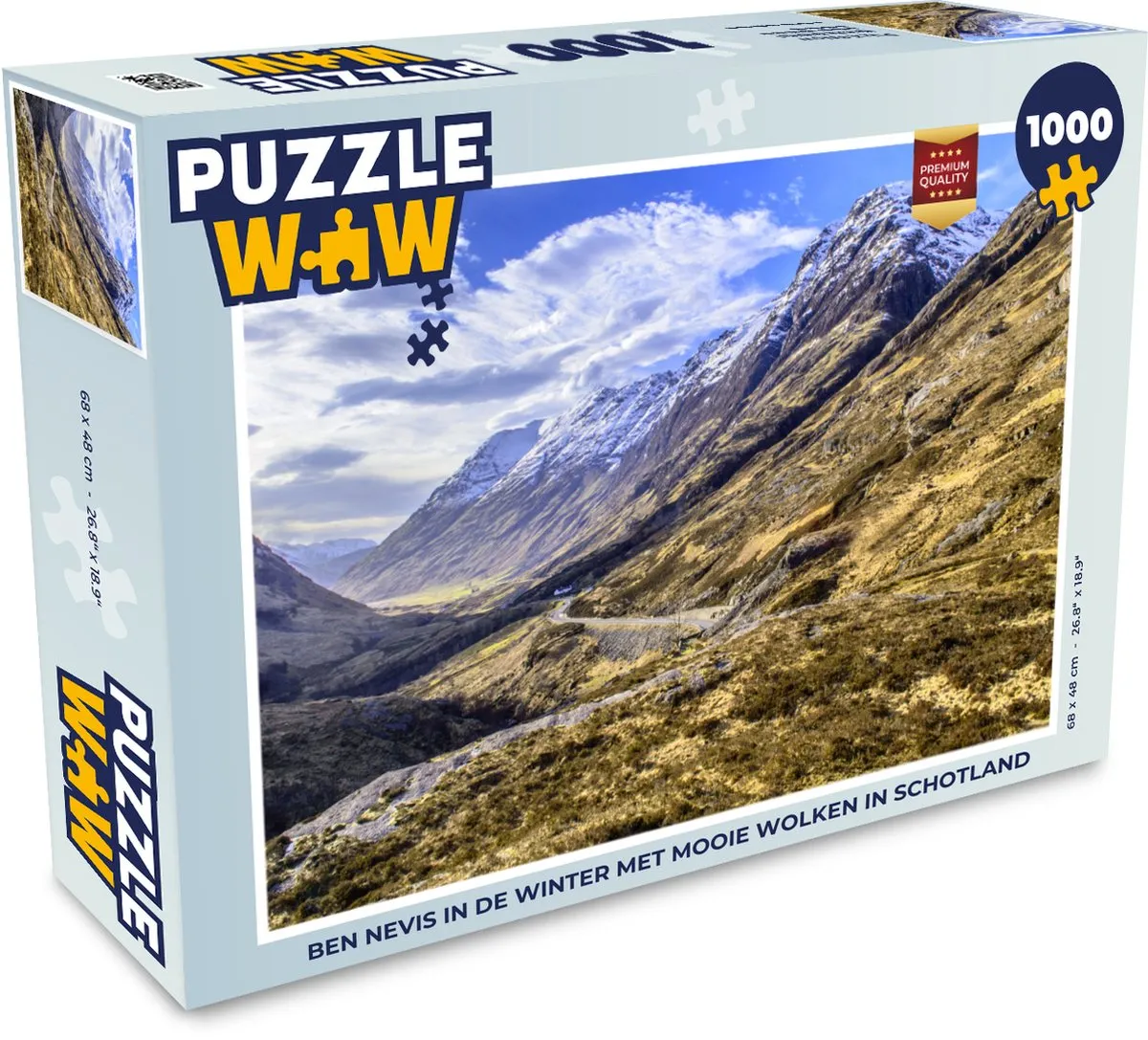 PuzzleWow Ben Nevis Winter Wolken Legpuzzel 1000 Stuks - Multicolor