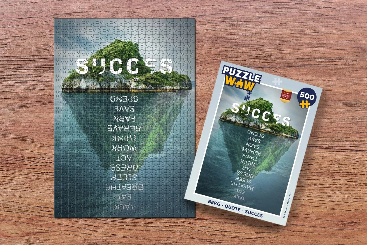 PuzzleWow Quote Succes Legpuzzel 500 Stuks - Multicolor