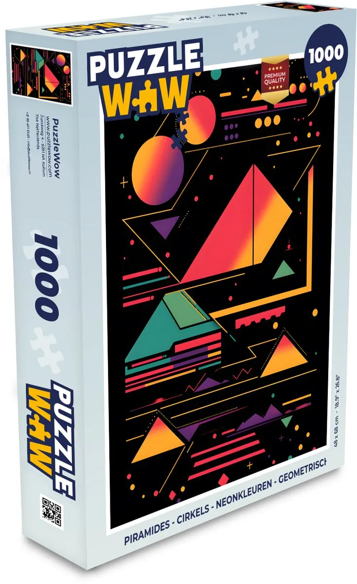 PuzzleWow Piramides Neonkleuren Legpuzzel 1000 Stuks