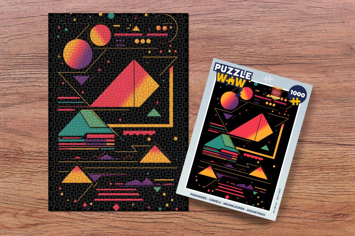 PuzzleWow Piramides Neonkleuren Legpuzzel 1000 Stuks