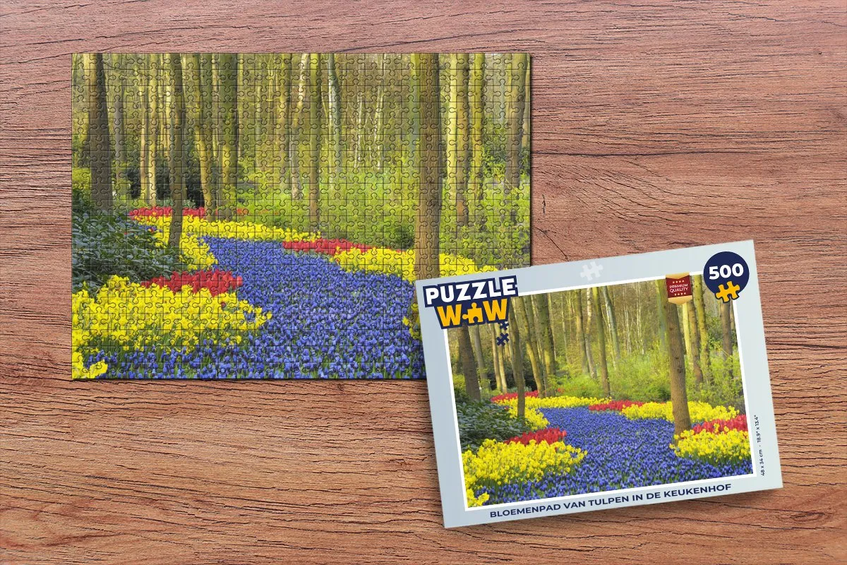 PuzzleWow Bloemenpad Keukenhof Legpuzzel 500 Stuks