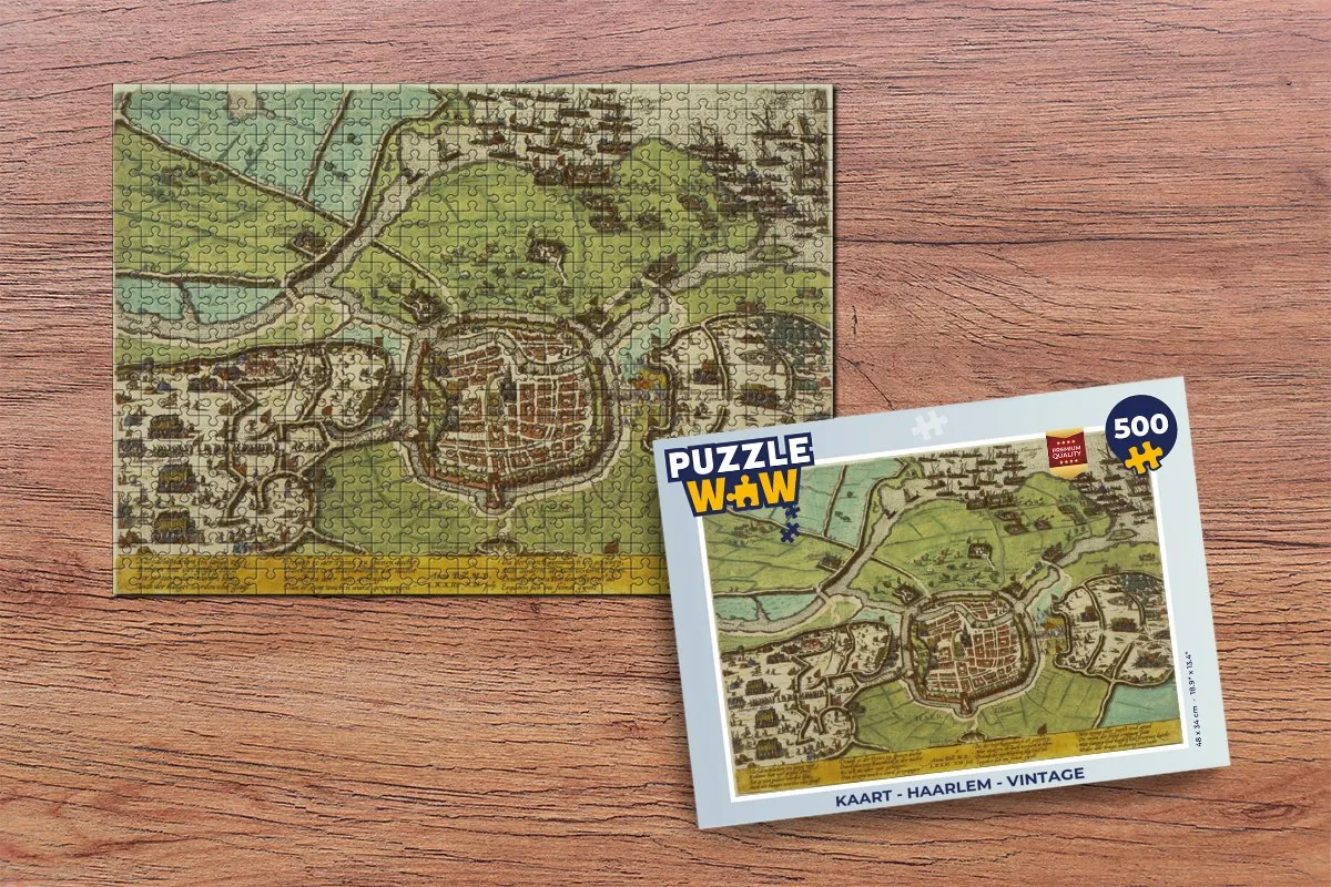 PuzzleWow Haarlem Vintage Legpuzzel 500 Stuks - Multicolor