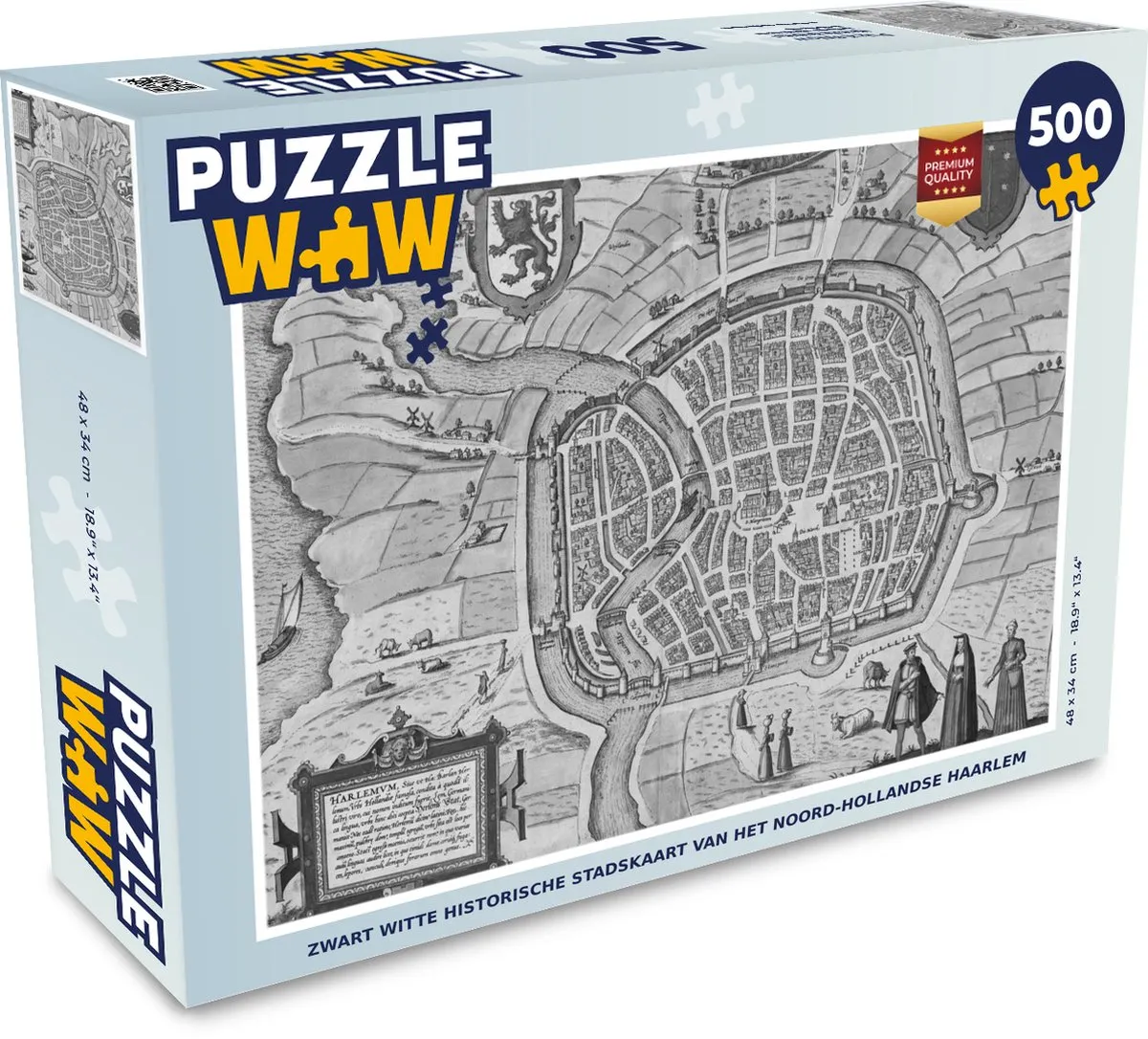 PuzzleWow Haarlem Vintage Legpuzzel 500 Stuks - Multicolor
