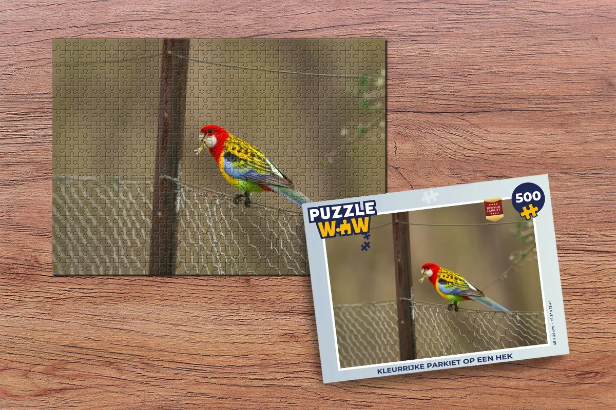 PuzzleWow Legpuzzel Kleurrijke Parkiet 500 Stuks - Multicolor