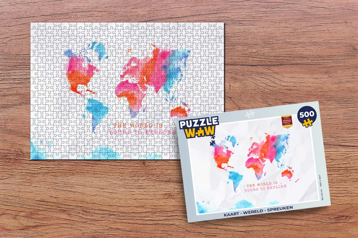 PuzzleWow Wereld Spreuken Legpuzzel 500 Stuks - Multicolor