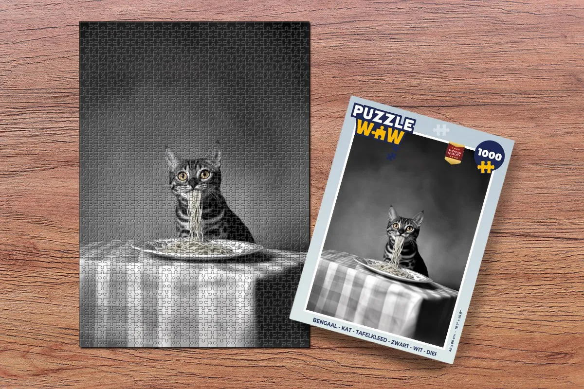 PuzzleWow Bengaal Kat Tafelkleed Legpuzzel 1000 Stuks