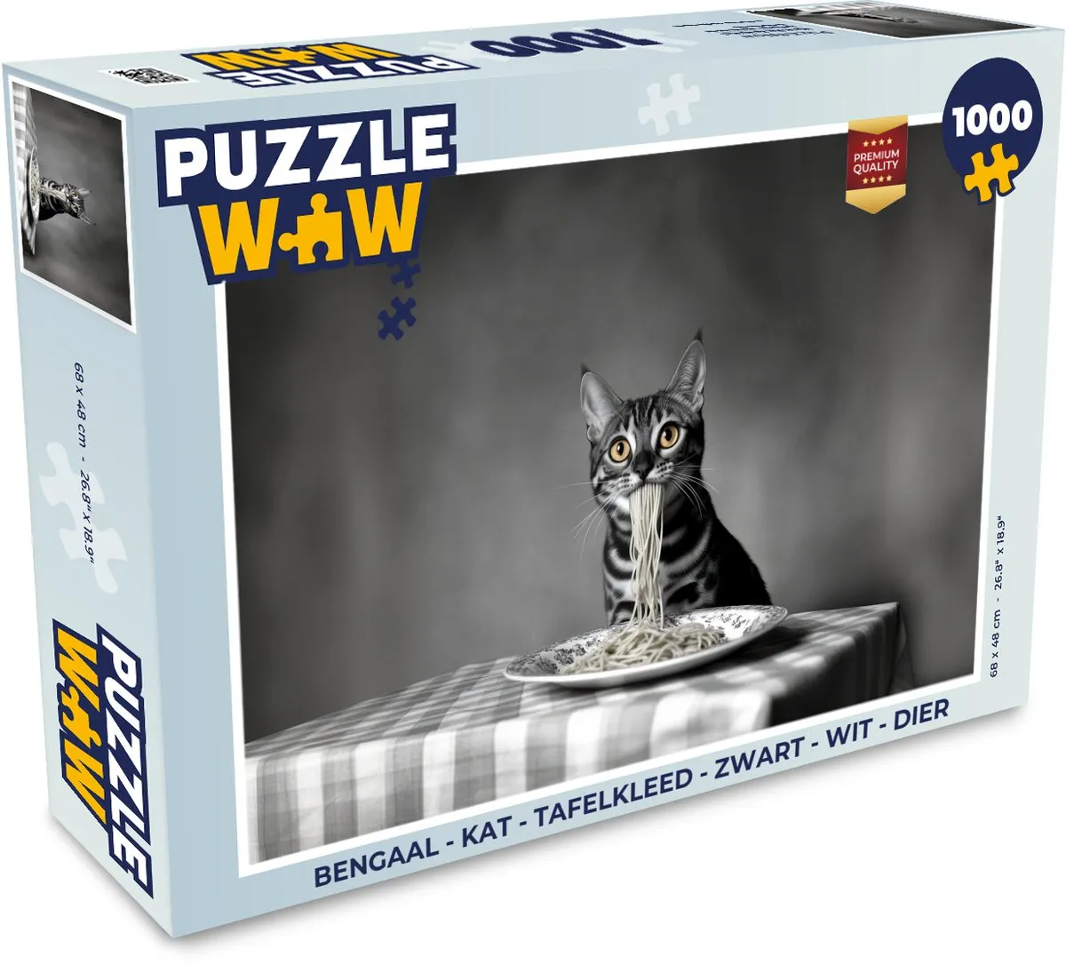 PuzzleWow Bengaal Kat Tafelkleed Legpuzzel 1000 Stuks