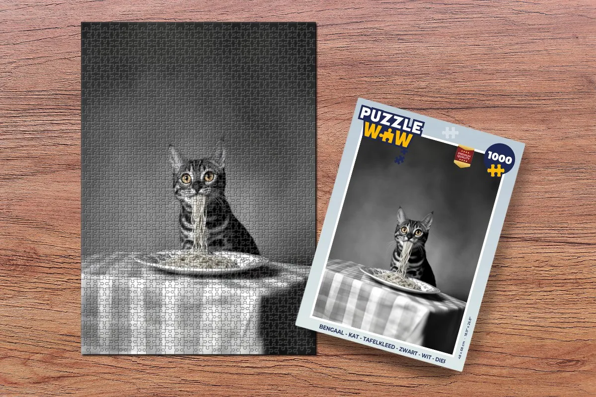 PuzzleWow Bengaal Kat Tafelkleed Legpuzzel 1000 Stuks