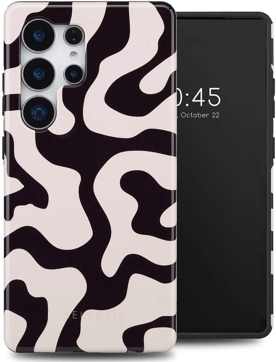 Selencia Hoesje Samsung Galaxy S25 Ultra Art Wave Black